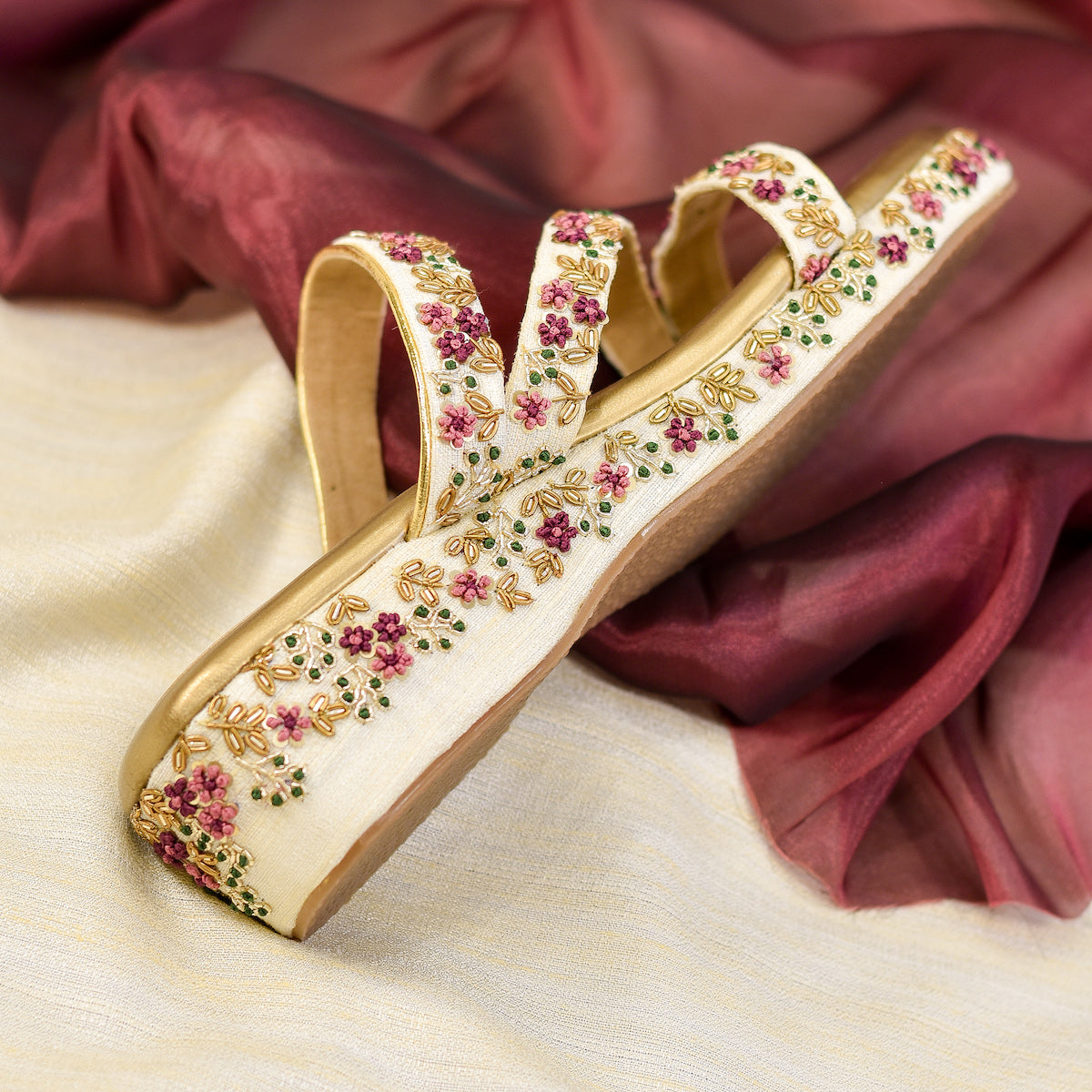 Lovely embroidered heels for Indian brides globally