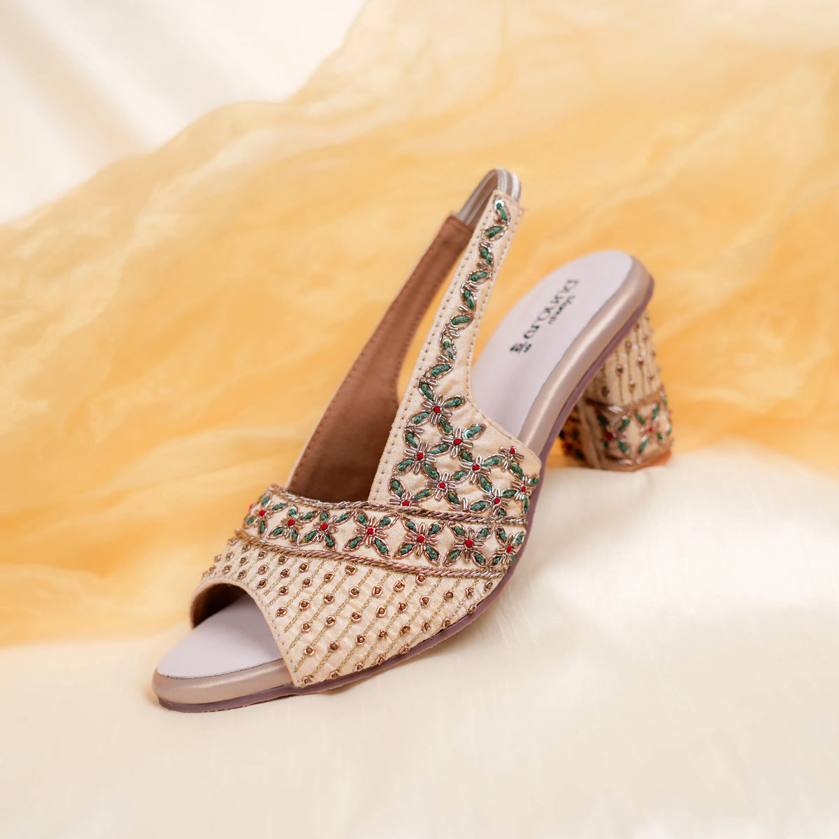 Sling back heels with wide and narrow fit adjustment for Indian women
