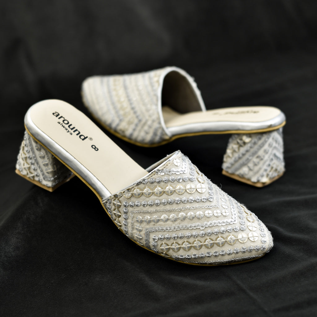 Silver Indian footwear for weddings