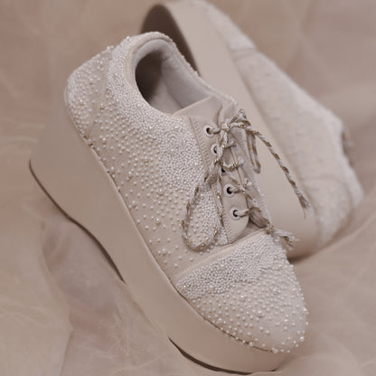 Embellished wedding sneakers for white weddings
