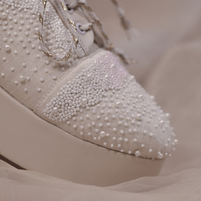 Ivory and White Bridal Sneakers for Christians
