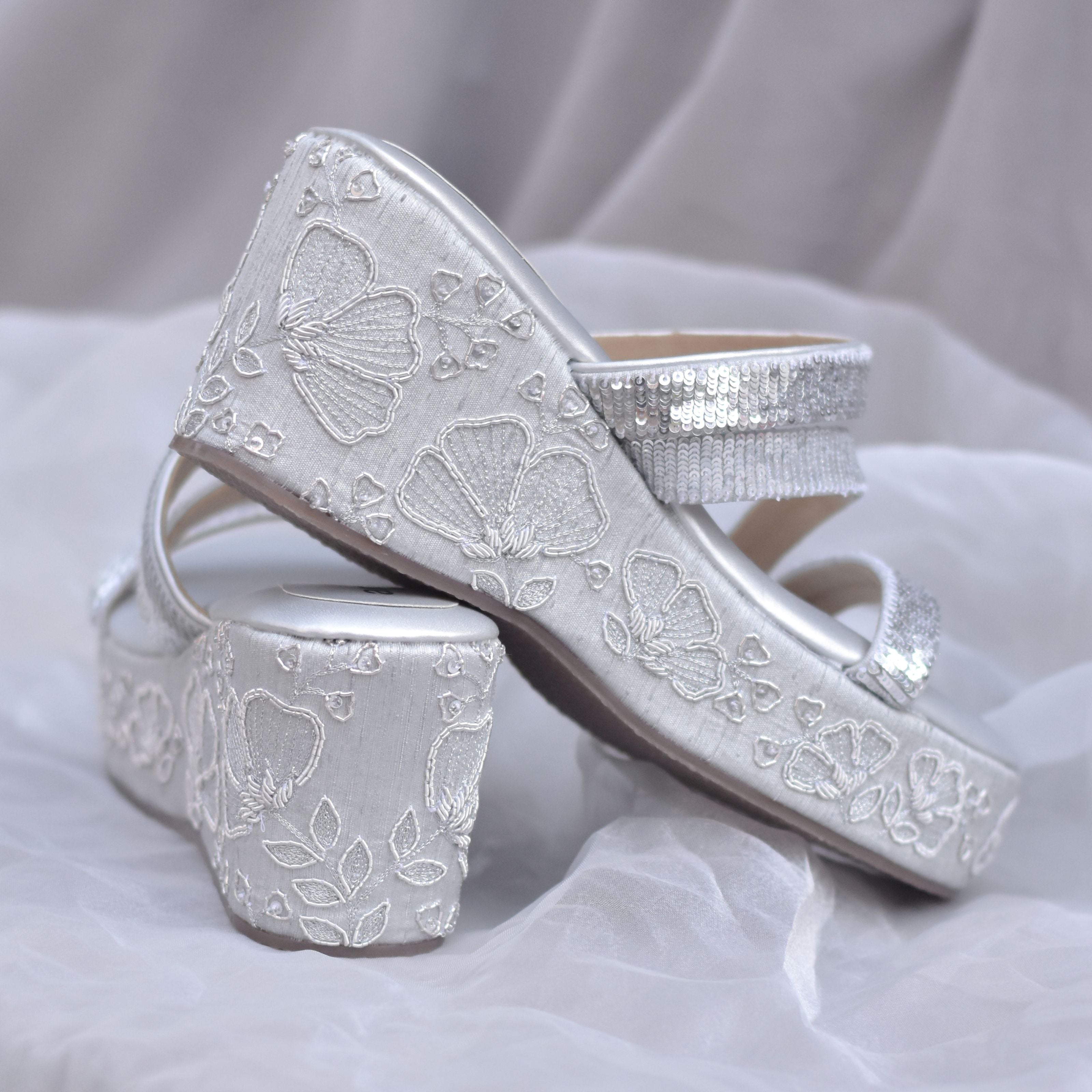 silver wedge dress shoes Angel Silver