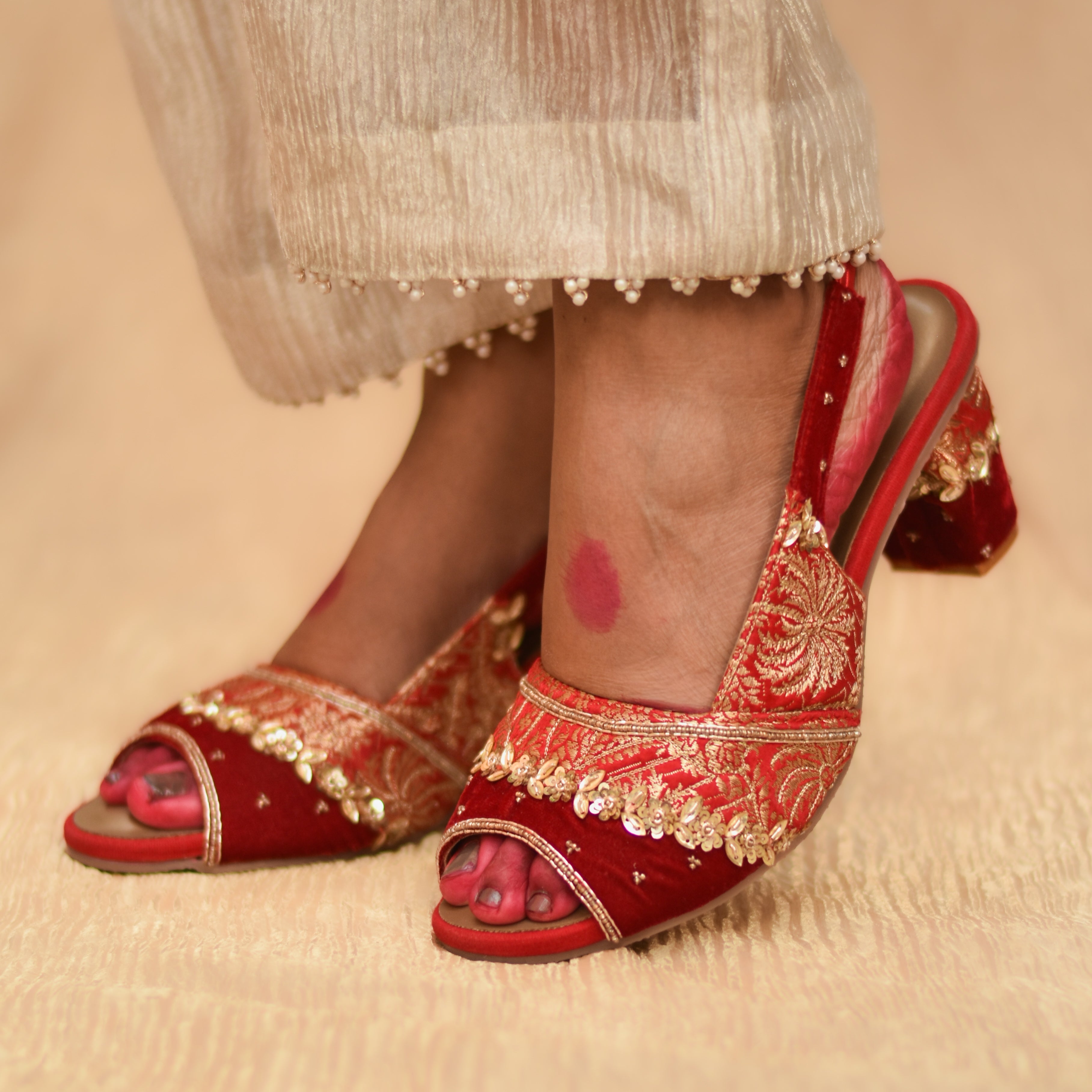 Prayag Banarasi Sandals | Brocade Heels