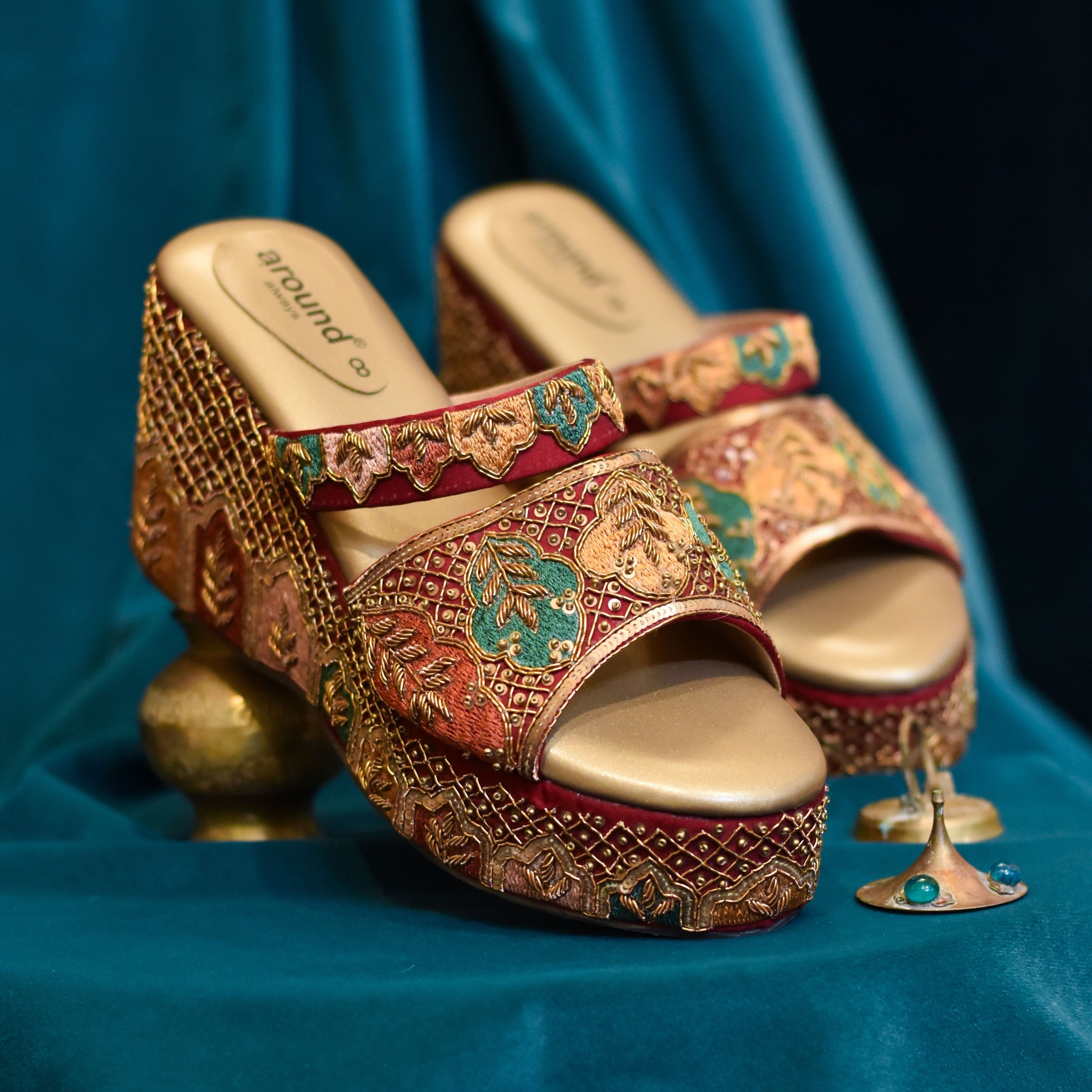 Samira Wedges Glorious Embroidered Heels - Main Image