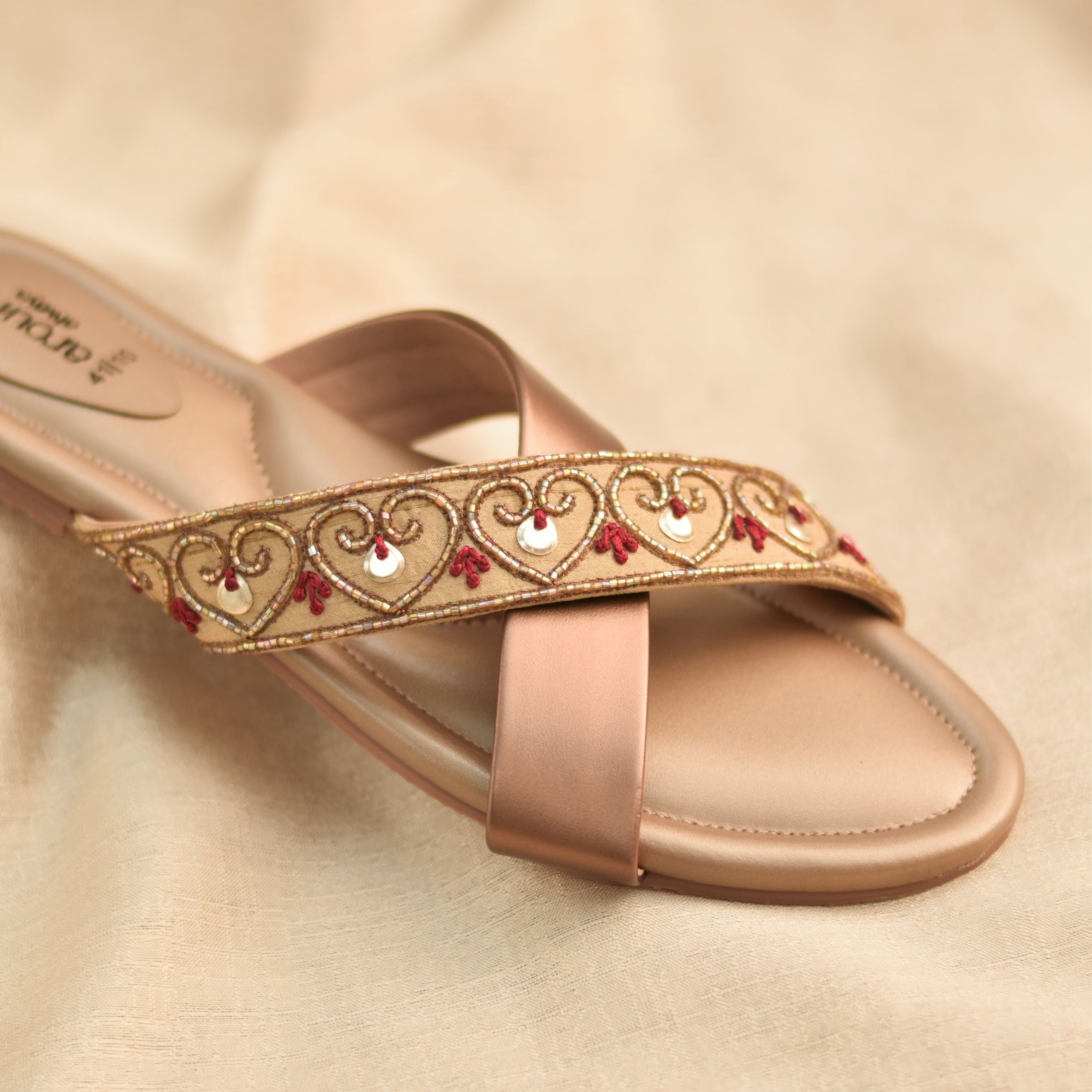 Traditional nude sandals for women with arch support