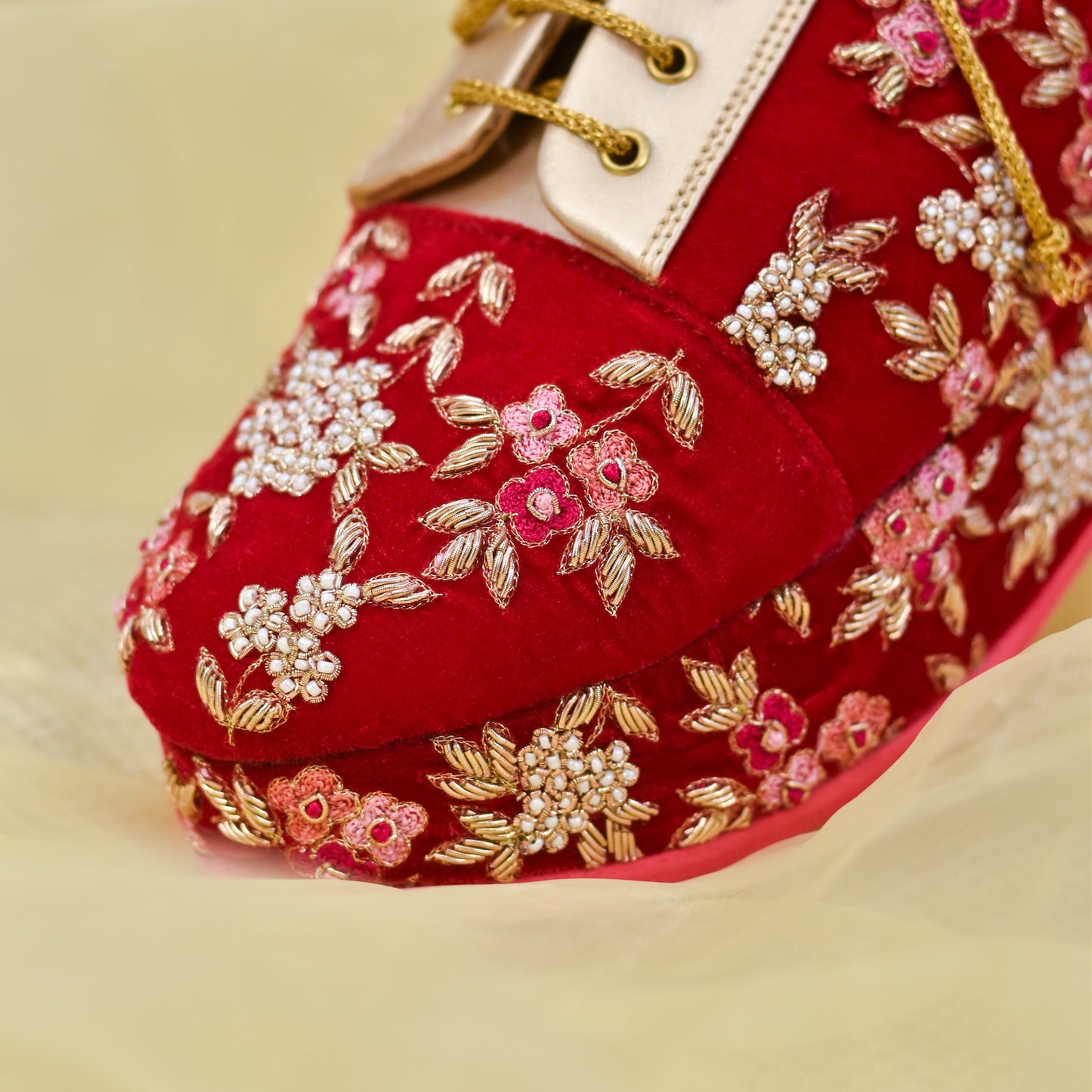 Wedding shoes in wedge heels for Indian bride to be