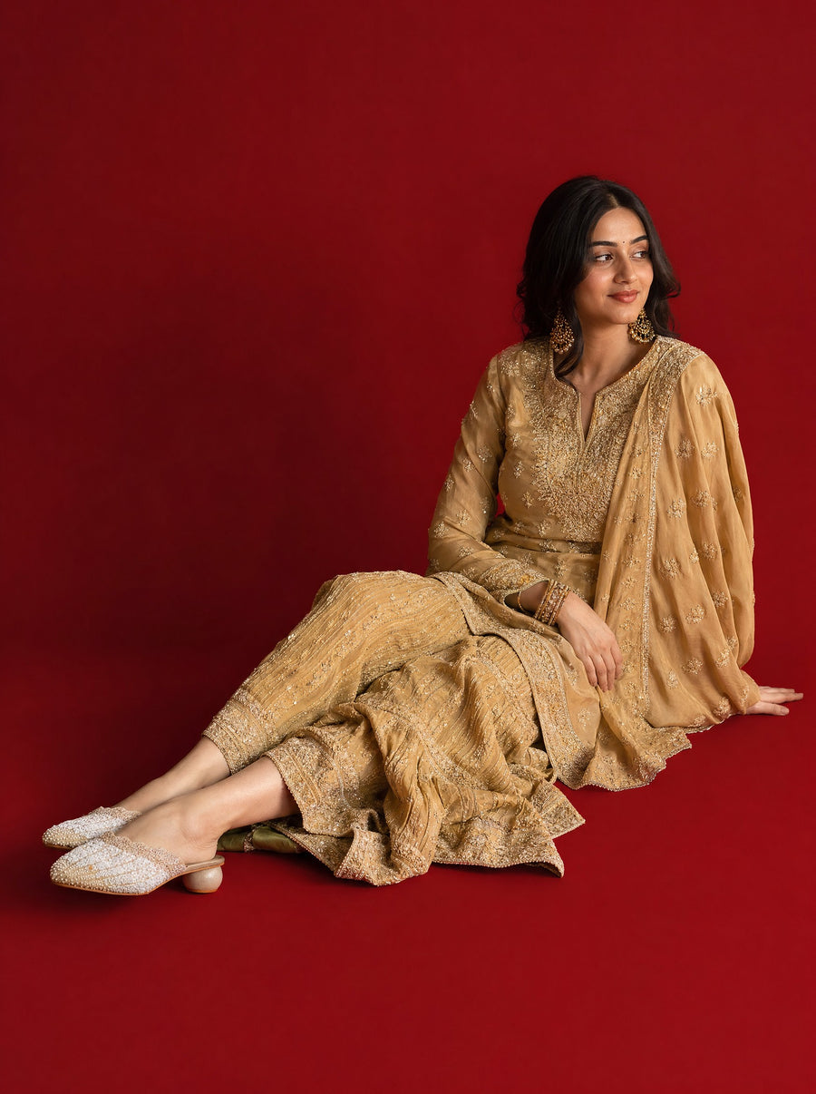 Ethnic | Golden Sharara