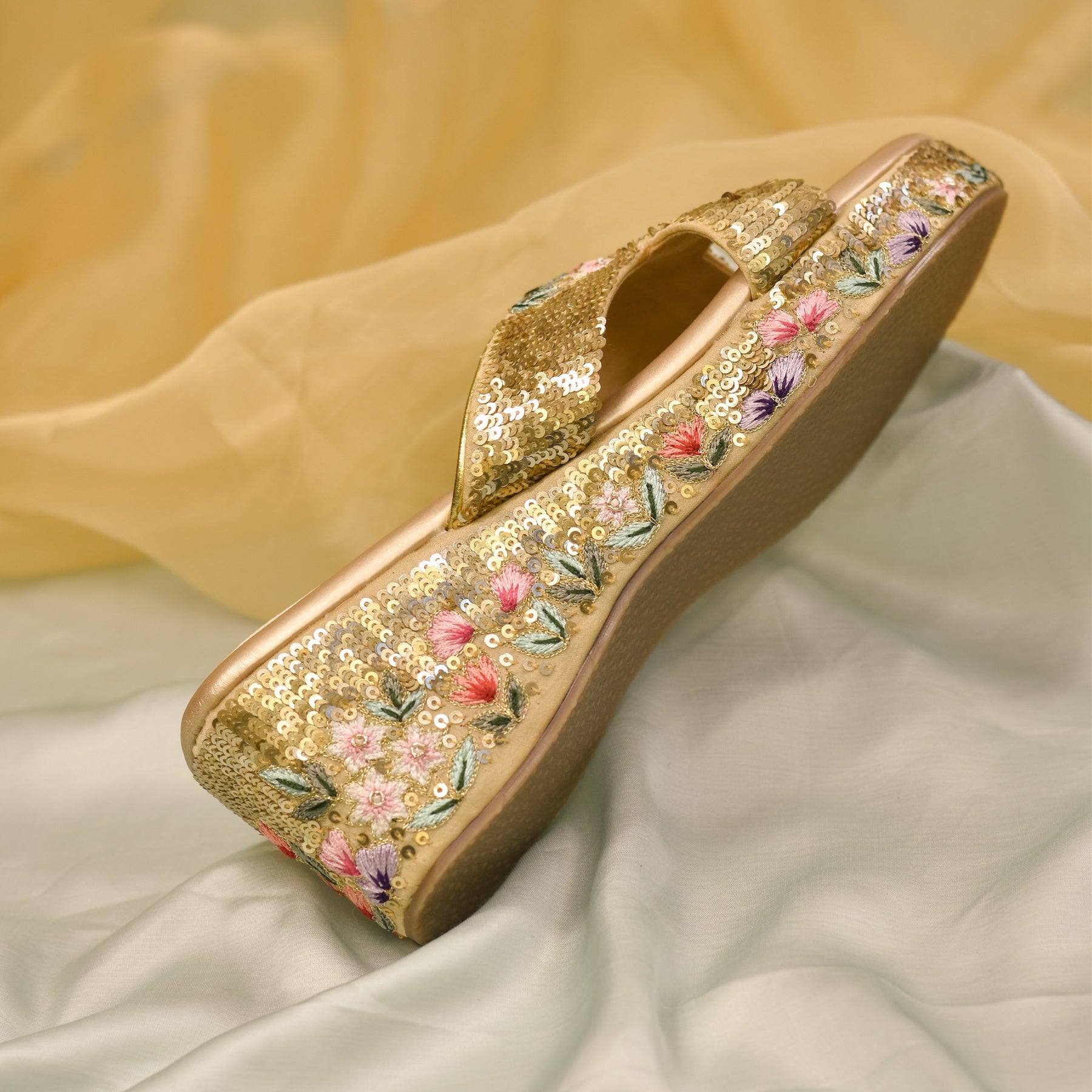 Shimmery Indian footwear for occasions and functions