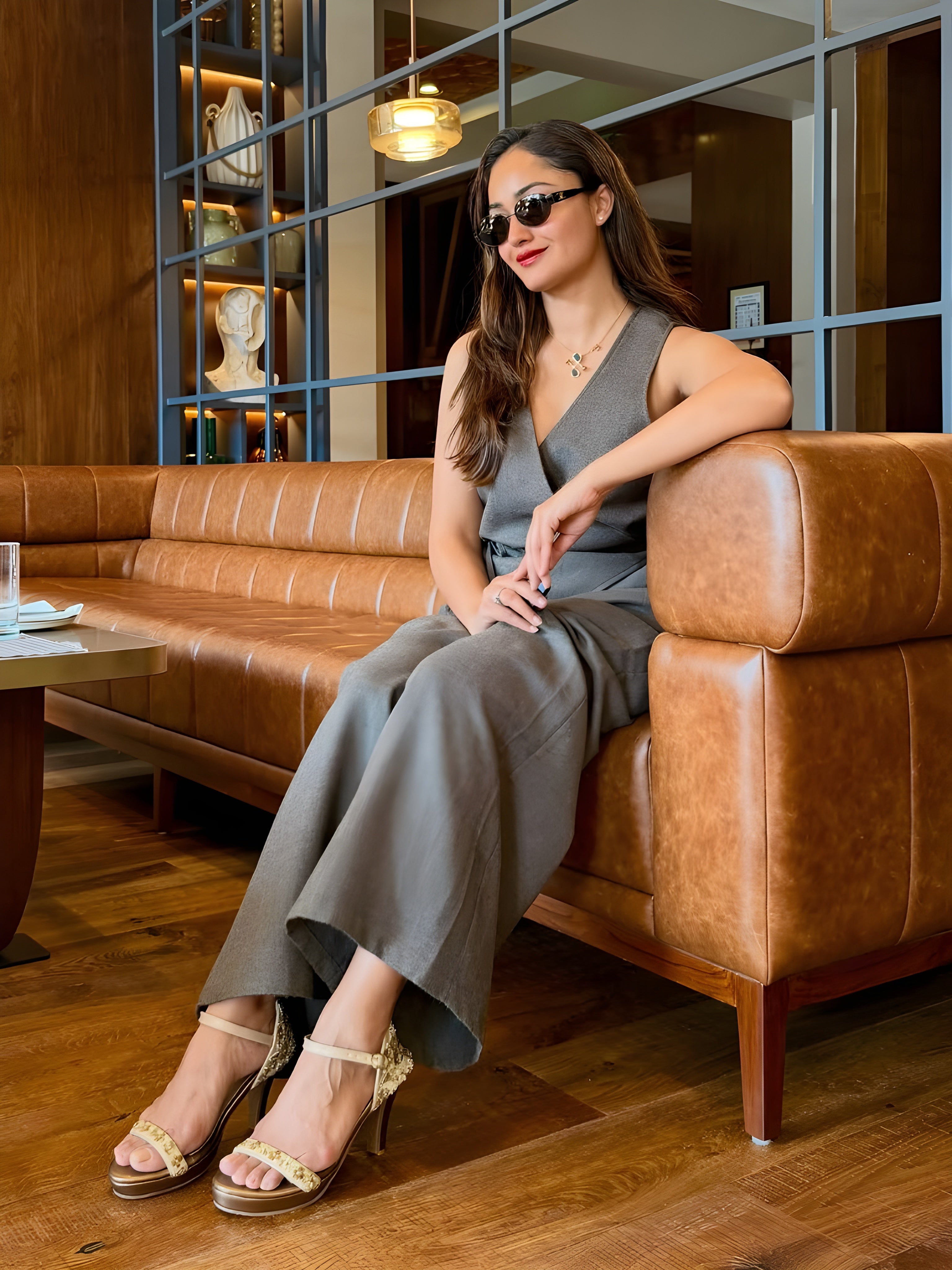 Tridha Choudhary in Sequins Embroidered Olivia Sandals from Around Always