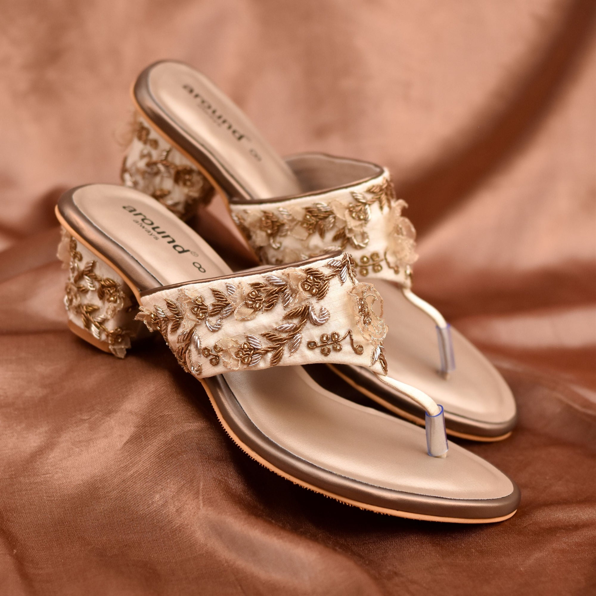 Handcrafted bridal Kolhapuri sandals with comfort soles