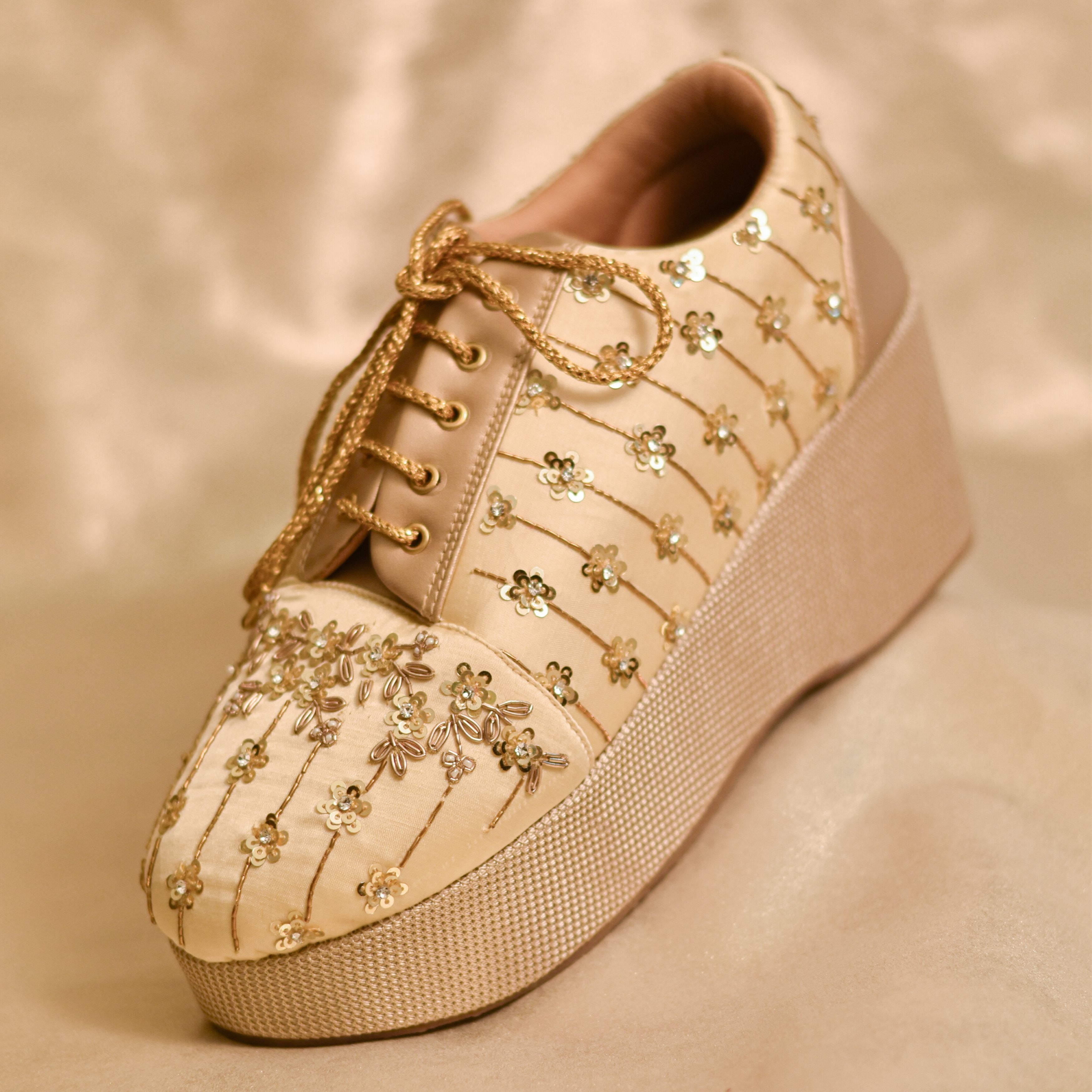 Golden Wedding Sneakers Collection Zewar Sneaker Wedges with