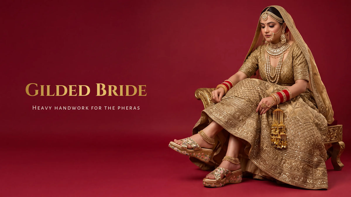 Golden Bridal Heels