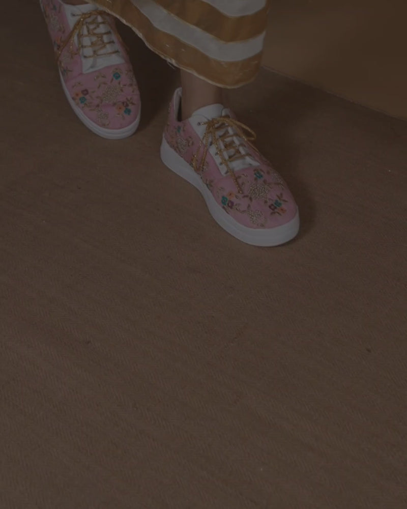 Shop Shireen Bridal Sneakers Floral Embroidered Wedding Shoes