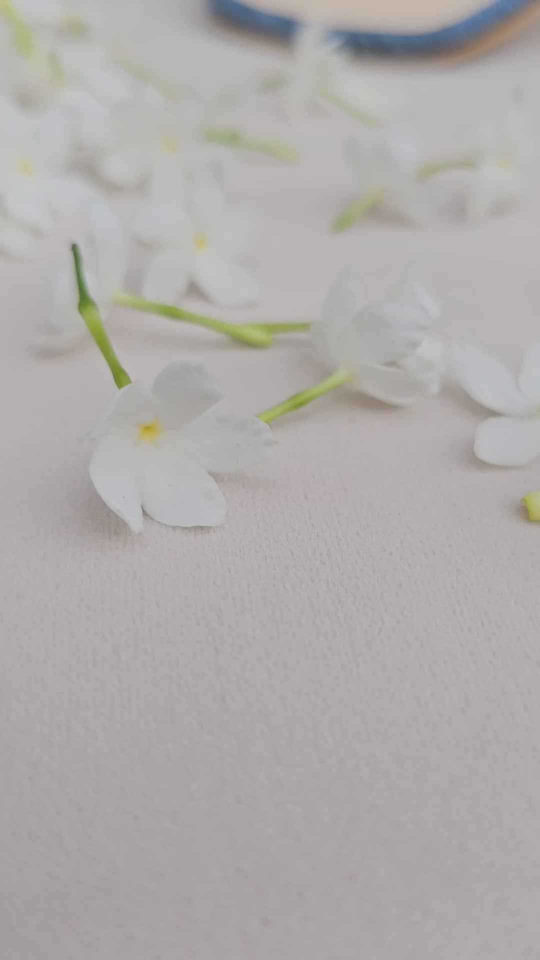 Stylish denim sliders in slip on style with embroidered straps in blue and white 