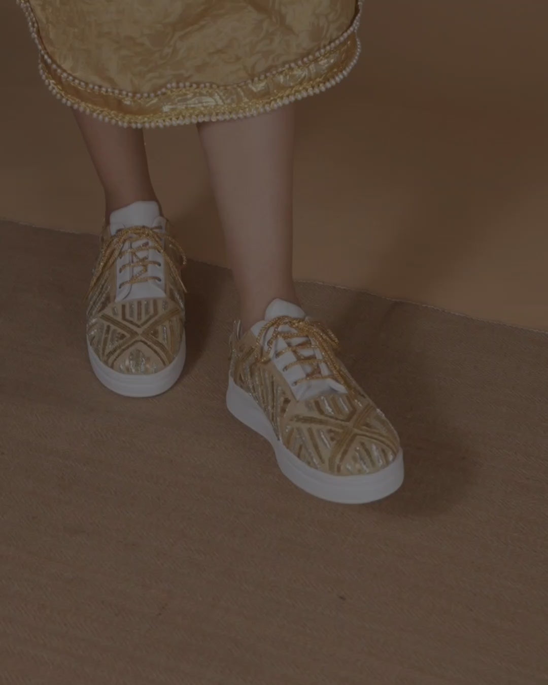 Golden wedding sneakers with supreme quality and comfort