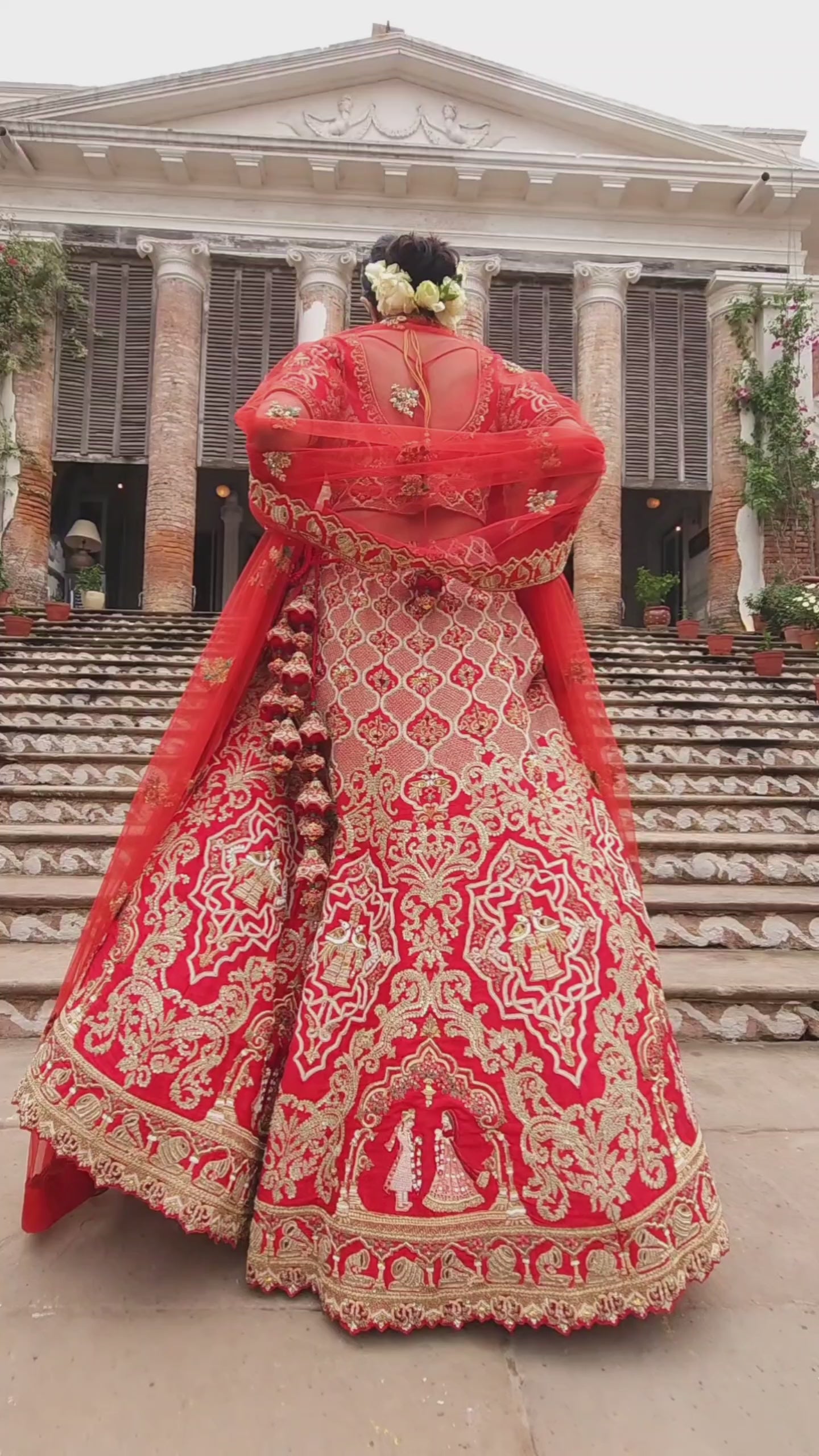 Royal wedding heels with custom embroidery to match Indian bridal lehenga 