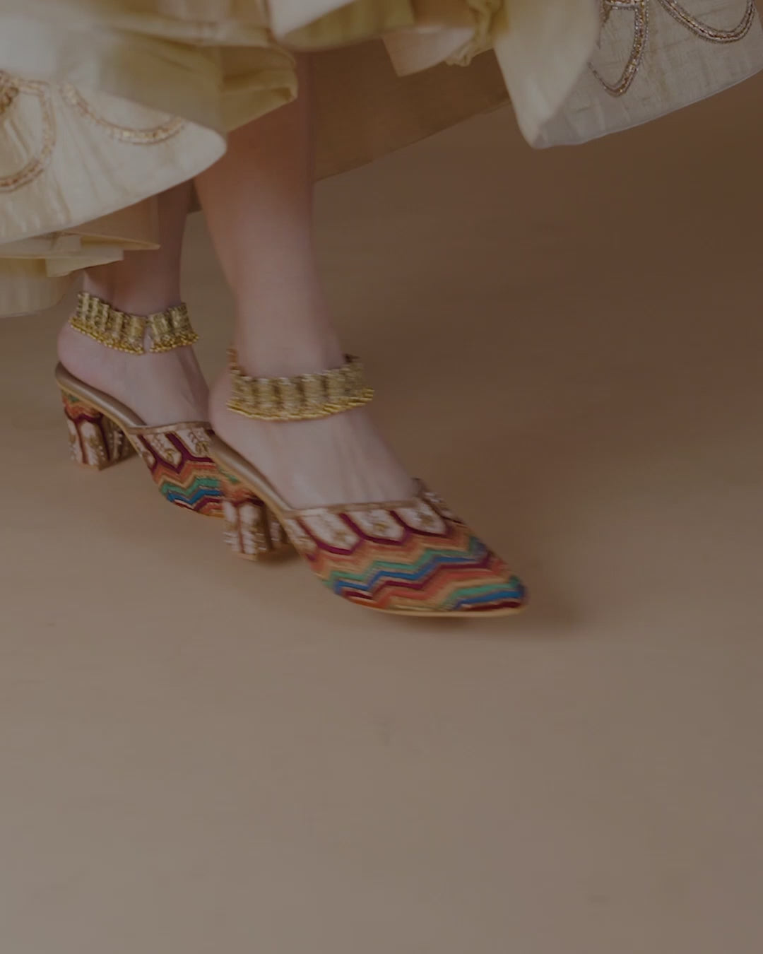 Zardozi embroidery mules with premium comfort from India