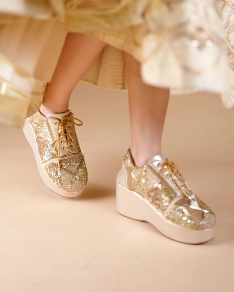Buy Amyra Bridal Sneakers Wedges Online