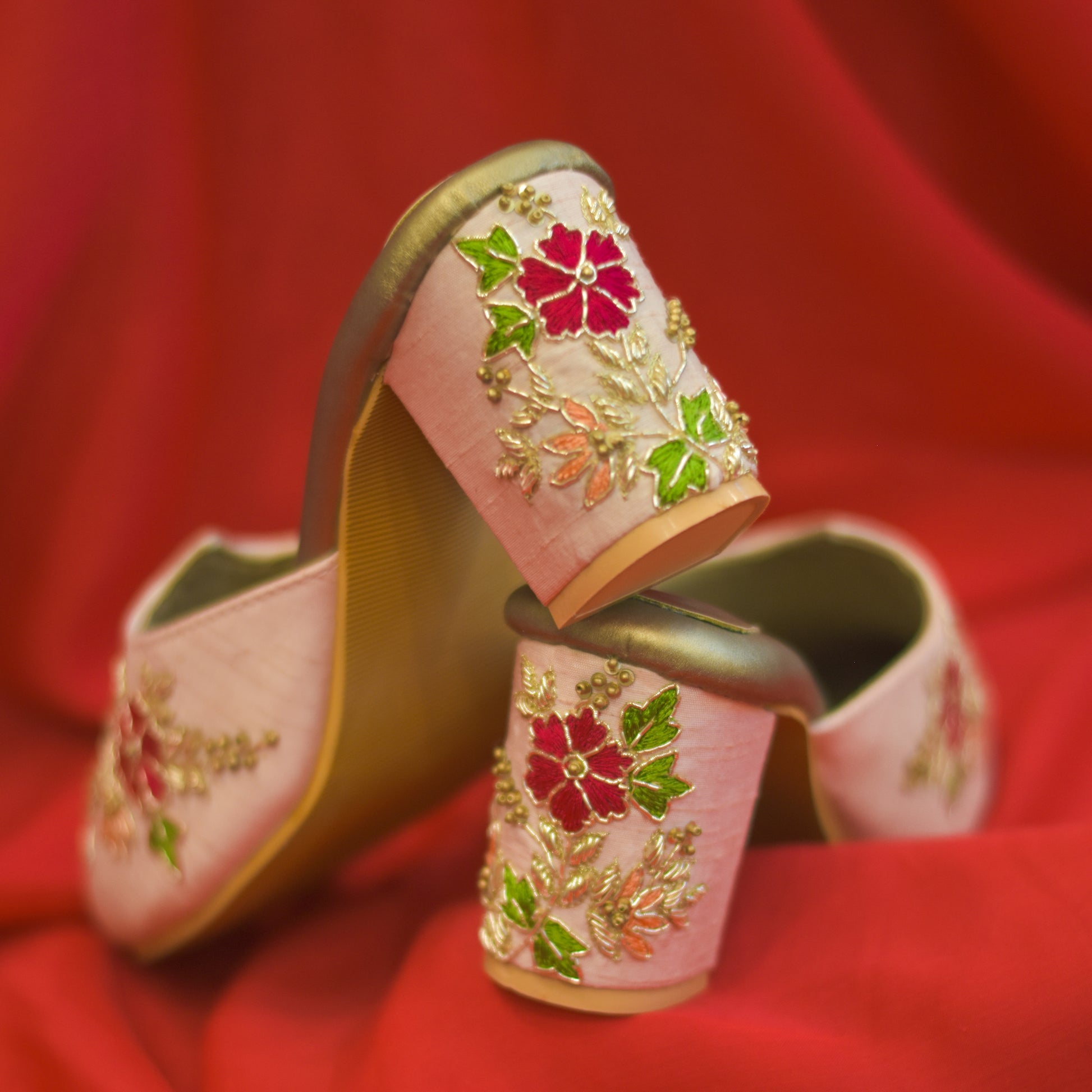 Multicolour floral design on shoes