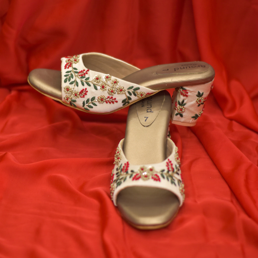 Buy House Of Pataudi Women Embroidered Ethnic Block Heels - Heels for Women  20965256 | Myntra