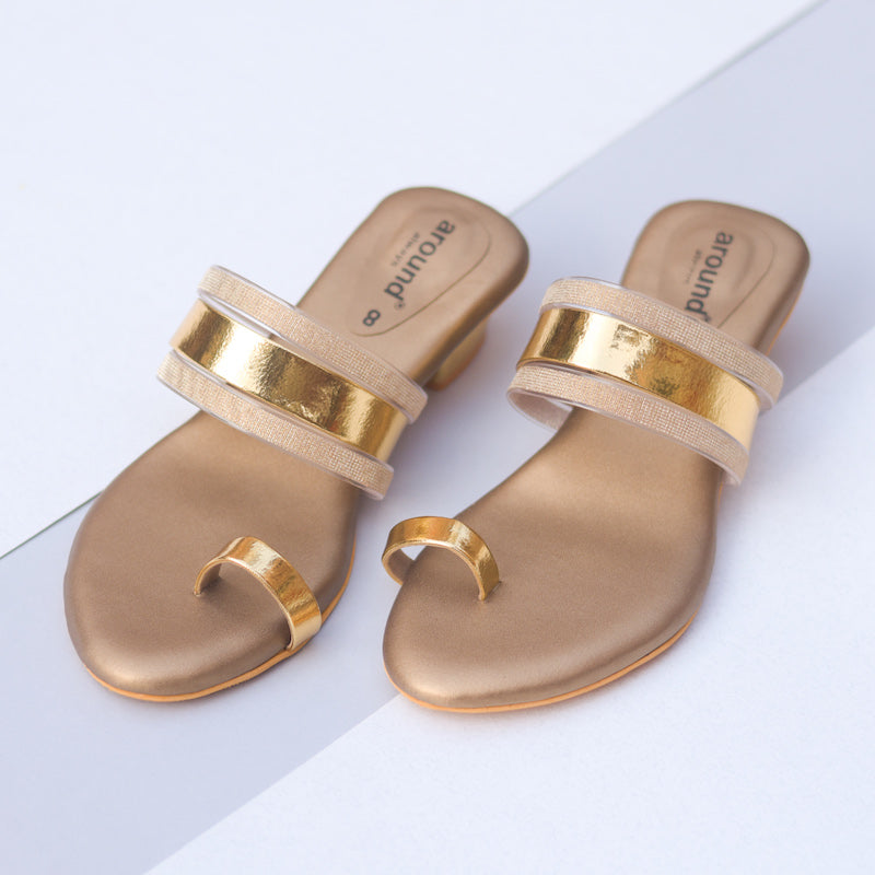 Amy Chappals | Golden Strappy Sandals for Occasions