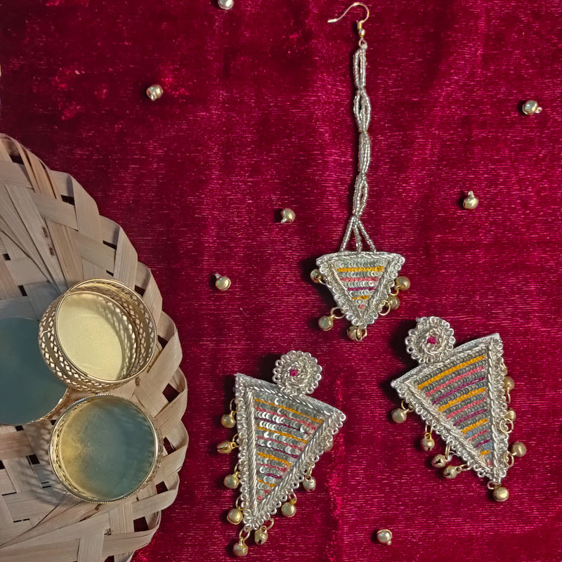 Earrings and Maangtika for Marwari Shaadi