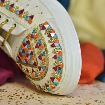 Multicolour wedding sneakers for Indian bride