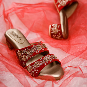 Bridal Red Heels Chappals