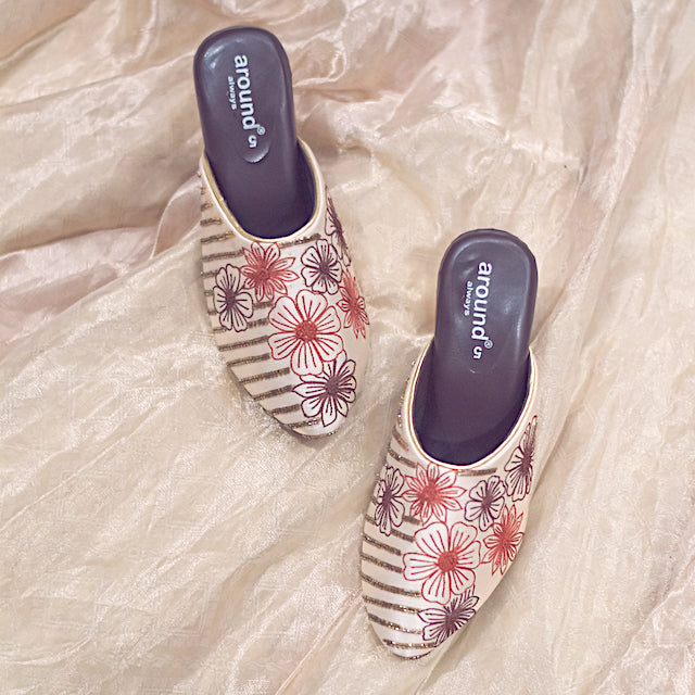 Hand embroidered casual footwear for women