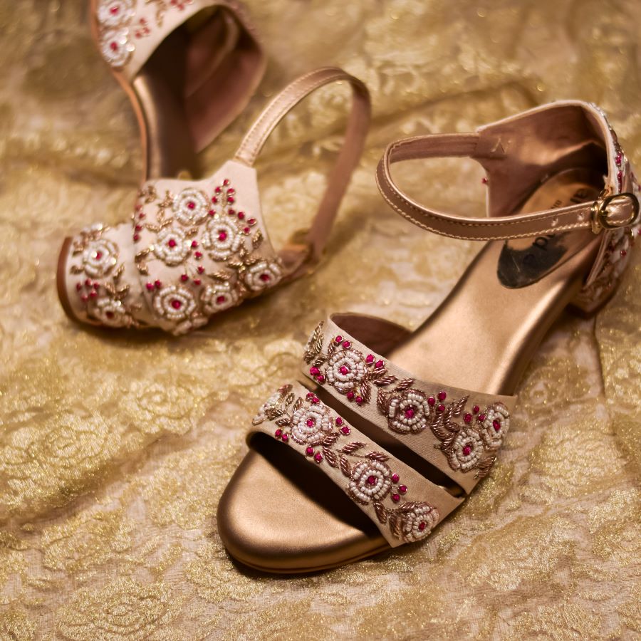 Premium golden bridal sandals