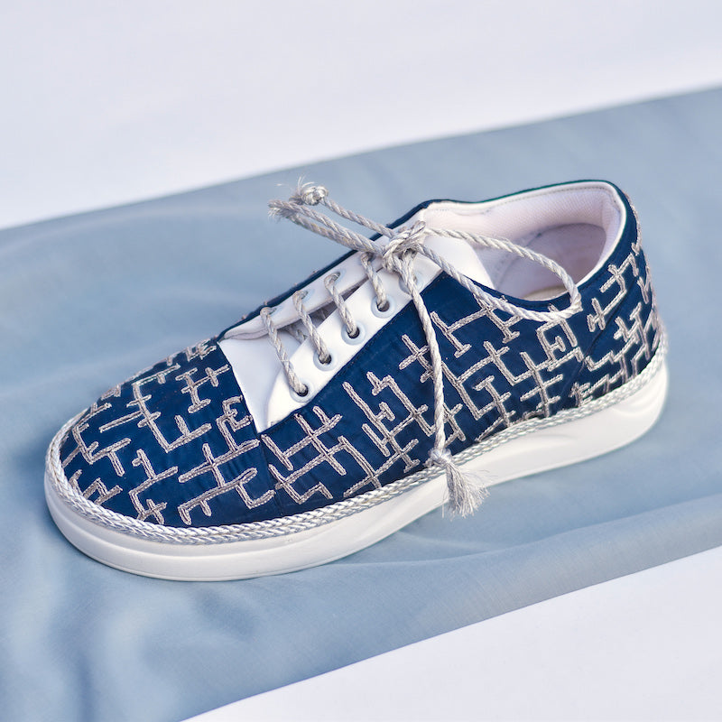 Quirky trendy sneakers with hand embroidery