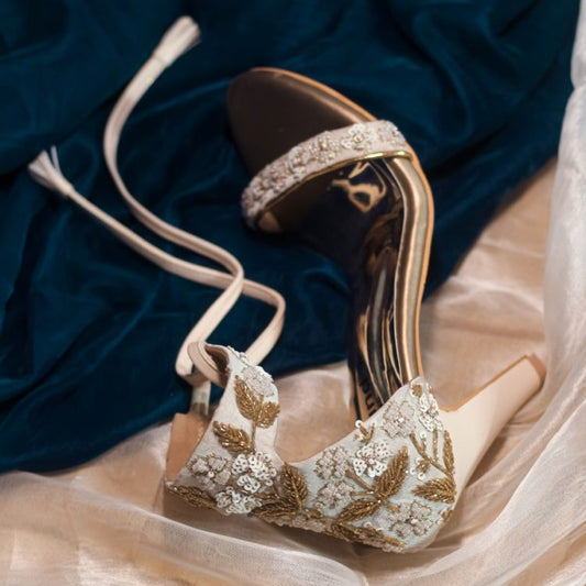 Christian Bridal Sandals with Pencil Heel