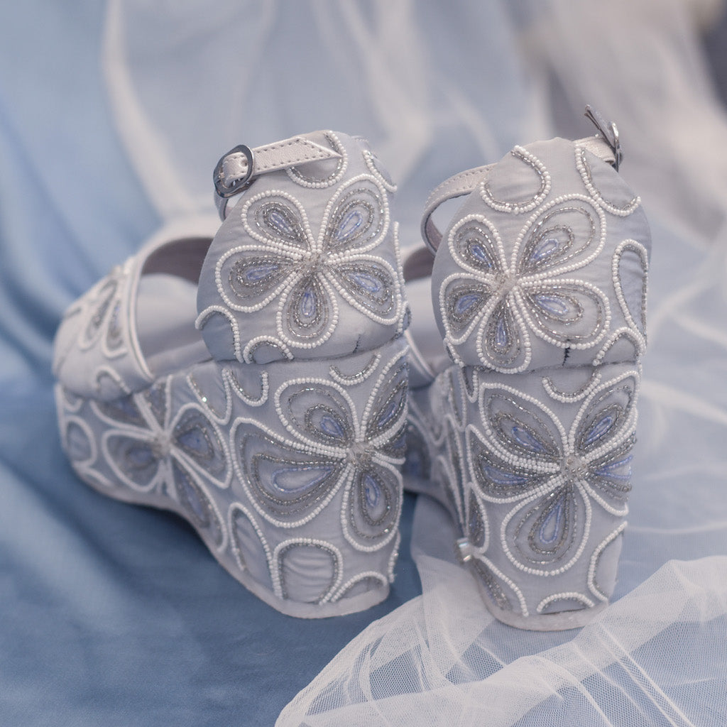 Silver wedges for christian wedding bridesmaids
