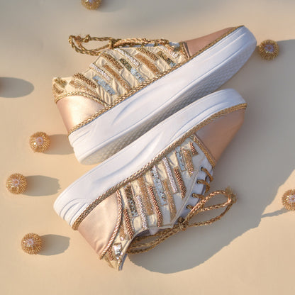 Golden Bridal and Party Sneakers