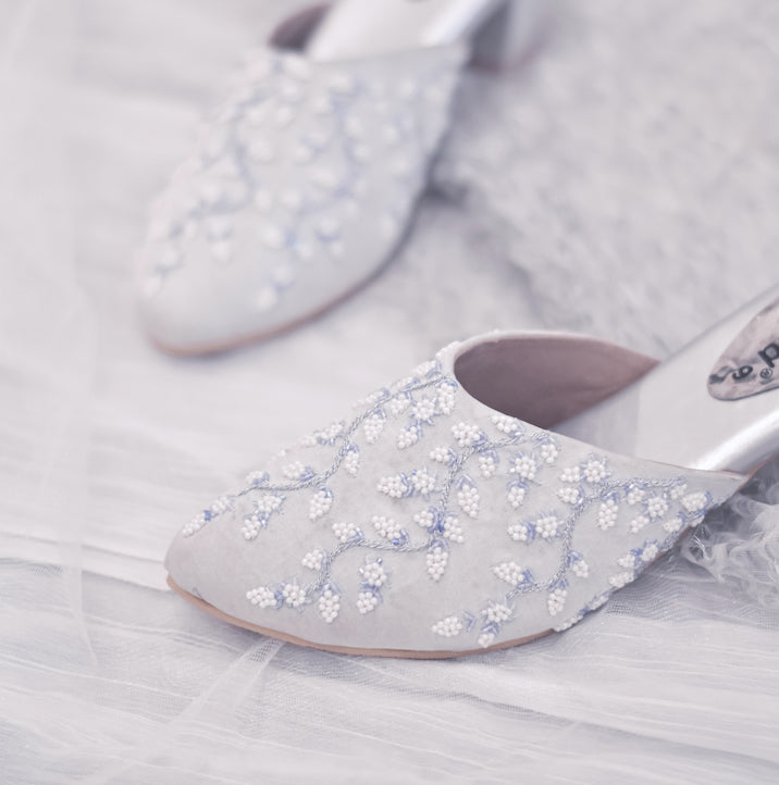 Silver half shoe for bride to be