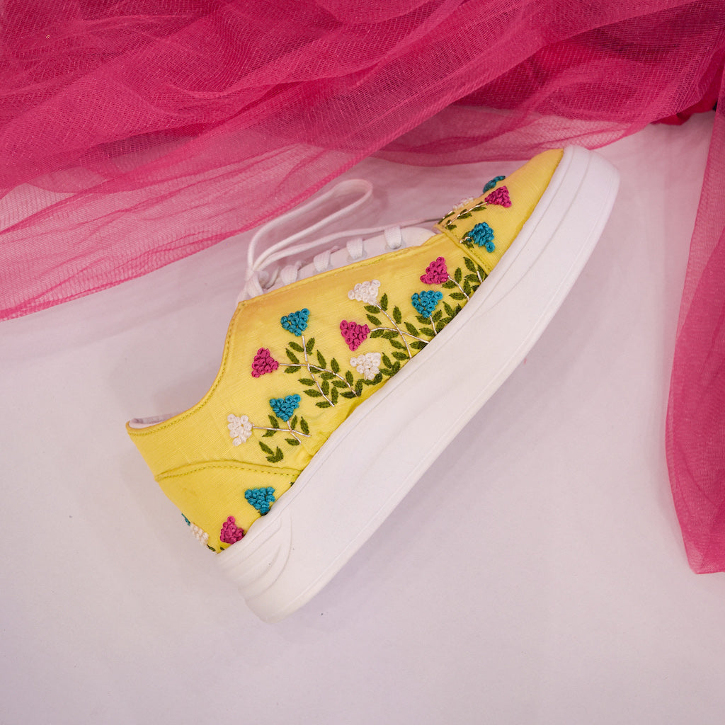 Multicolour quirky sneakers for brides