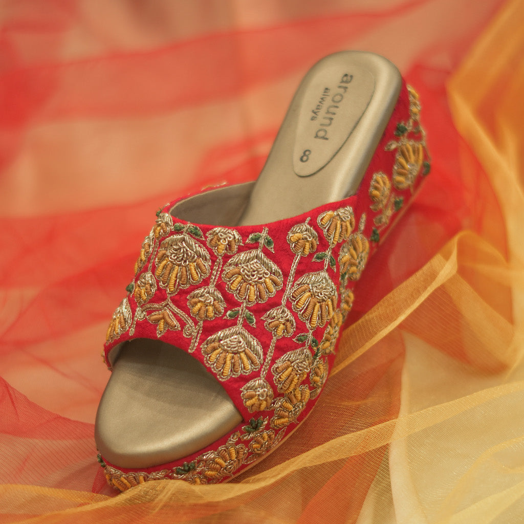 Designer Embroidered Shoes for Indian Bride