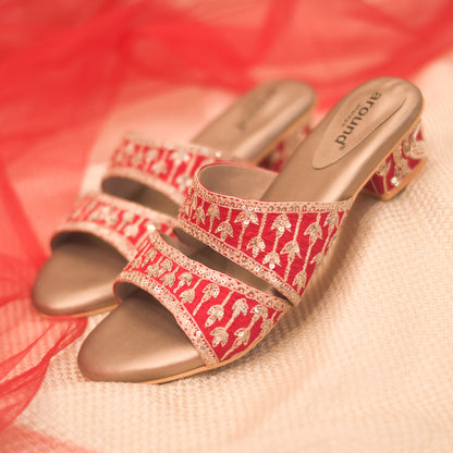 Red sandals for Sabyasachi brides
