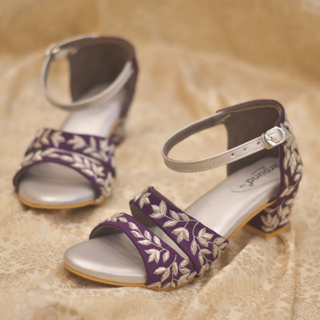 Buy LOVE & SHADES OF PASTEL PURPLE QUILTED PATTERNED SLIP-ON STILETTO HEELS  for Women Online in India