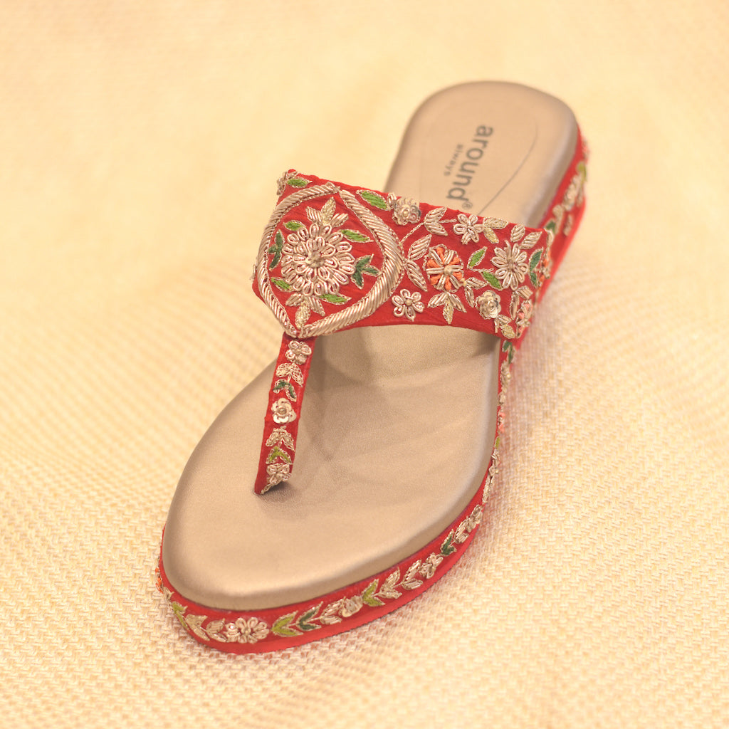 Hand embroidered sandals for Premium Indian Ethnic Wear