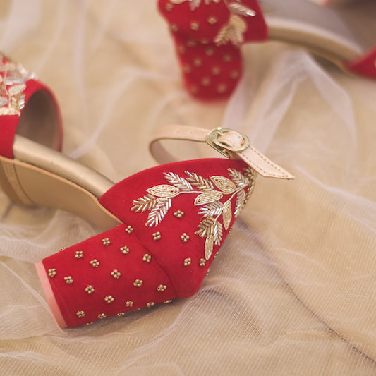 Red shoes for bride to be