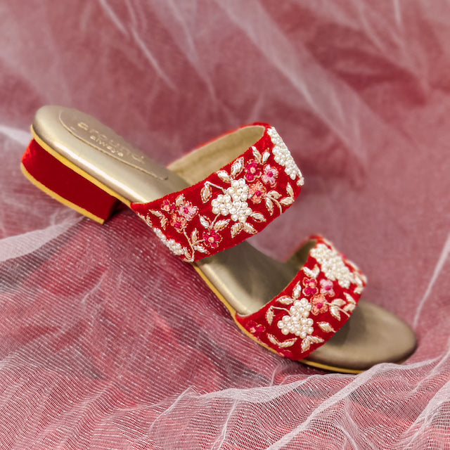 Bridal Footwear Flat Bridal Shoes Ireland Shireen Flats Red