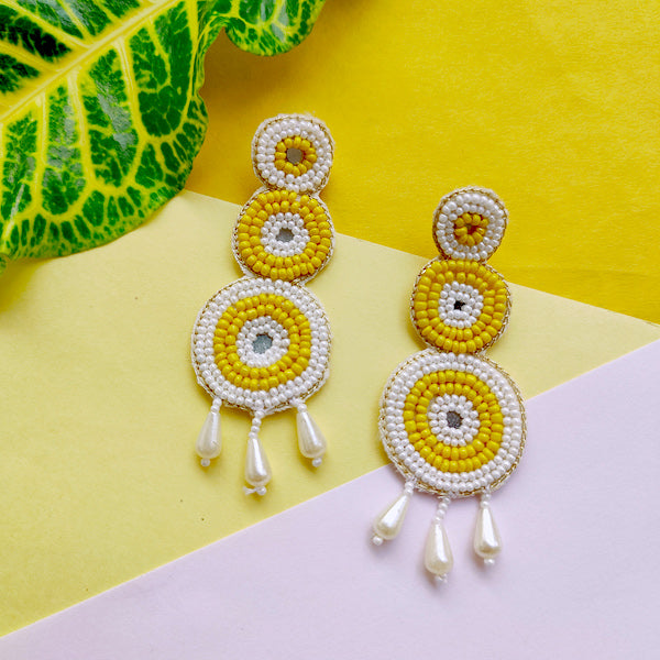 Whirl Yellow Haldi Gifting Earrings