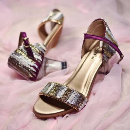 Premium sangeet glass heels footwear