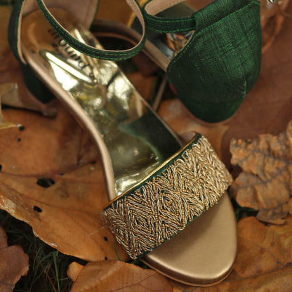 Occasion sandals in dark green